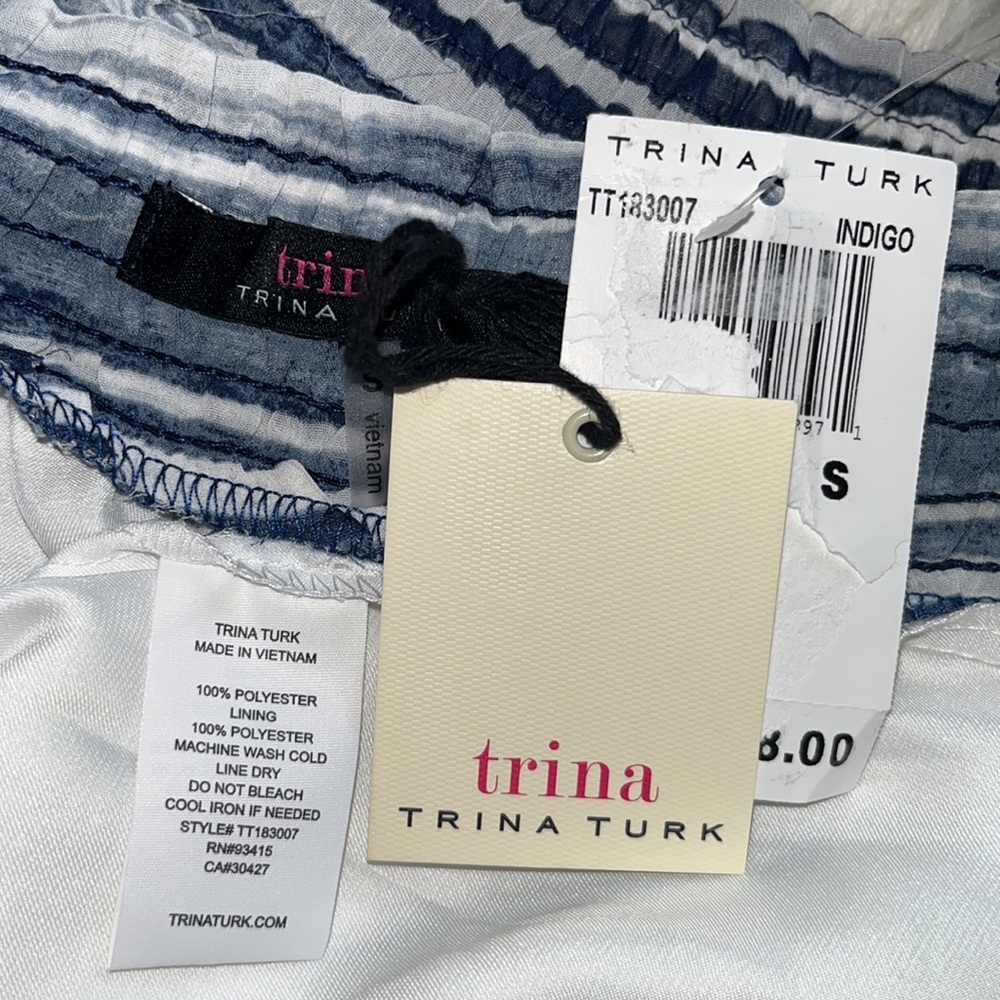 NWT Trina Turk “San Onofre” Indigo Off-The-Shoulder Maxi Dress - Picture 14 of 14